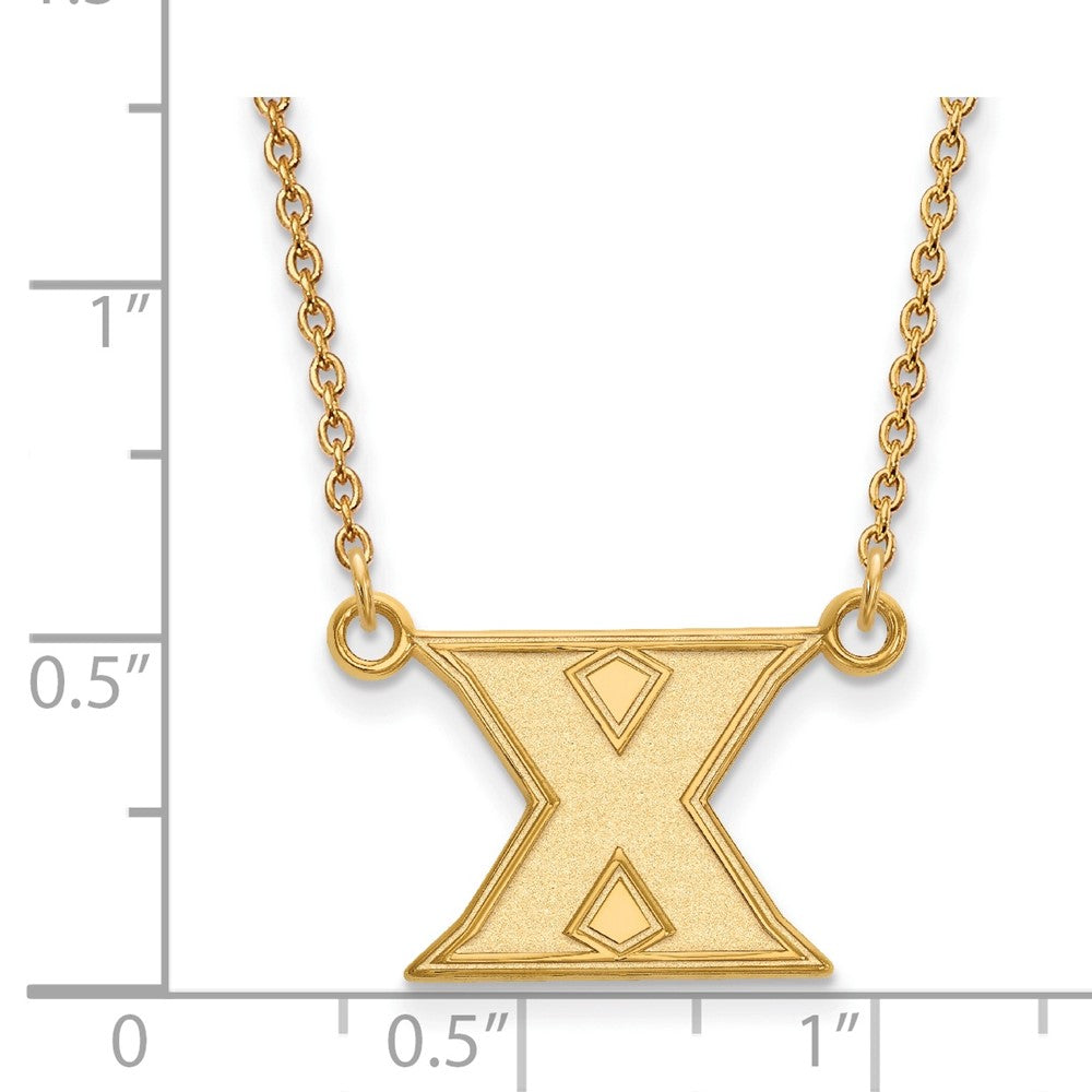 10K Yellow Gold Logoart Xavier University Letter X Small Pendant 18 Inch Necklace