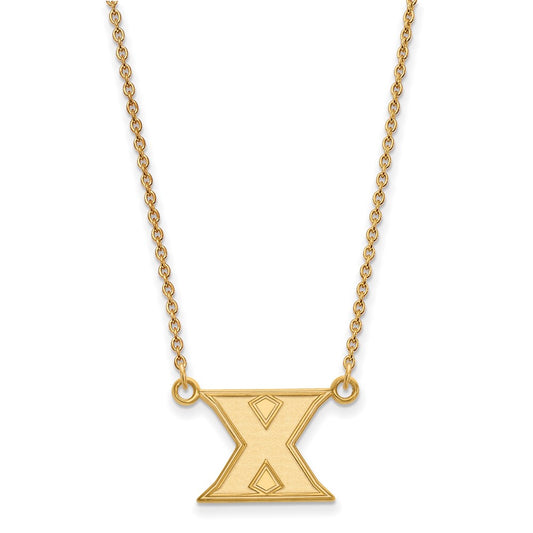 10K Yellow Gold Logoart Xavier University Letter X Small Pendant 18 Inch Necklace