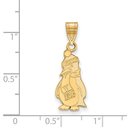 Gold Plated Sterling Silver Logoart Youngstown State University Penguin Large Pendant