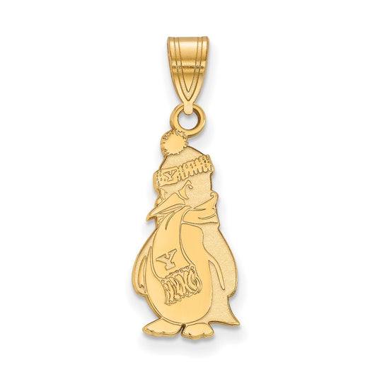 Gold Plated Sterling Silver Logoart Youngstown State University Penguin Large Pendant