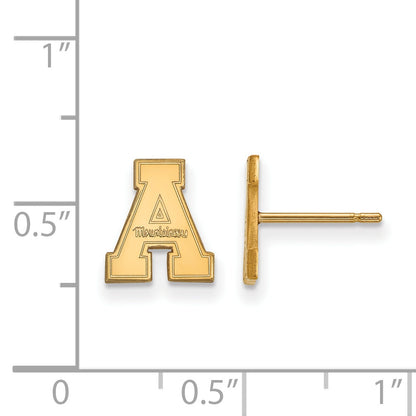 Gold Plated Sterling Silver Logoart Appalachian State University Extra Small Post Earrings