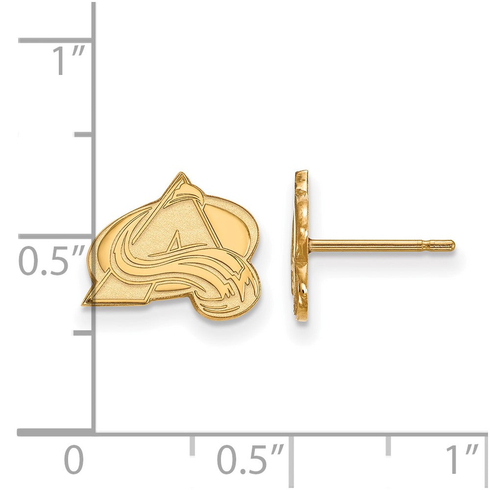 14K Yellow Gold Nhl Logoart Colorado Avalanche Letter A Extra Small Post Earrings