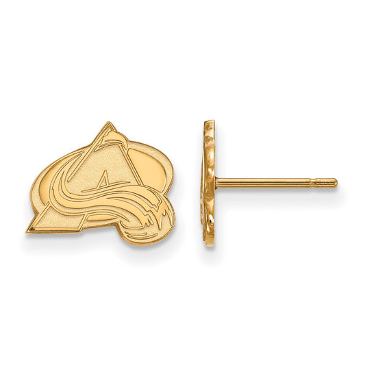 10K Yellow Gold Nhl Logoart Colorado Avalanche Letter A Extra Small Post Earrings