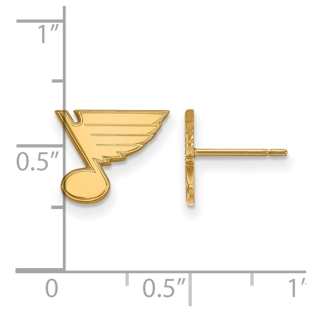 14K Yellow Gold Nhl Logoart St. Louis Blues Extra Small Post Earrings