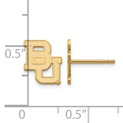 Gold Plated Sterling Silver Logoart Baylor University Bears Extra Small Post Earrings