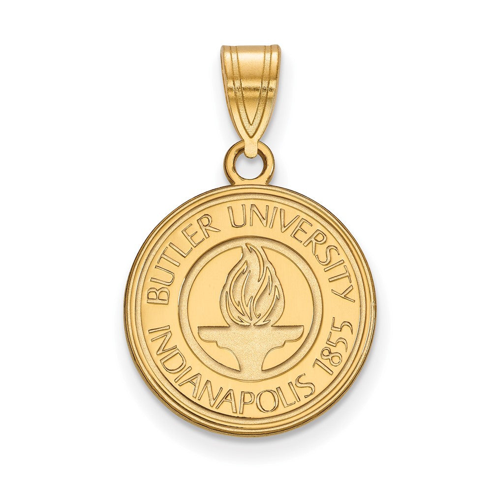 Gold Plated Sterling Silver Logoart Butler University Medium Crest Pendant