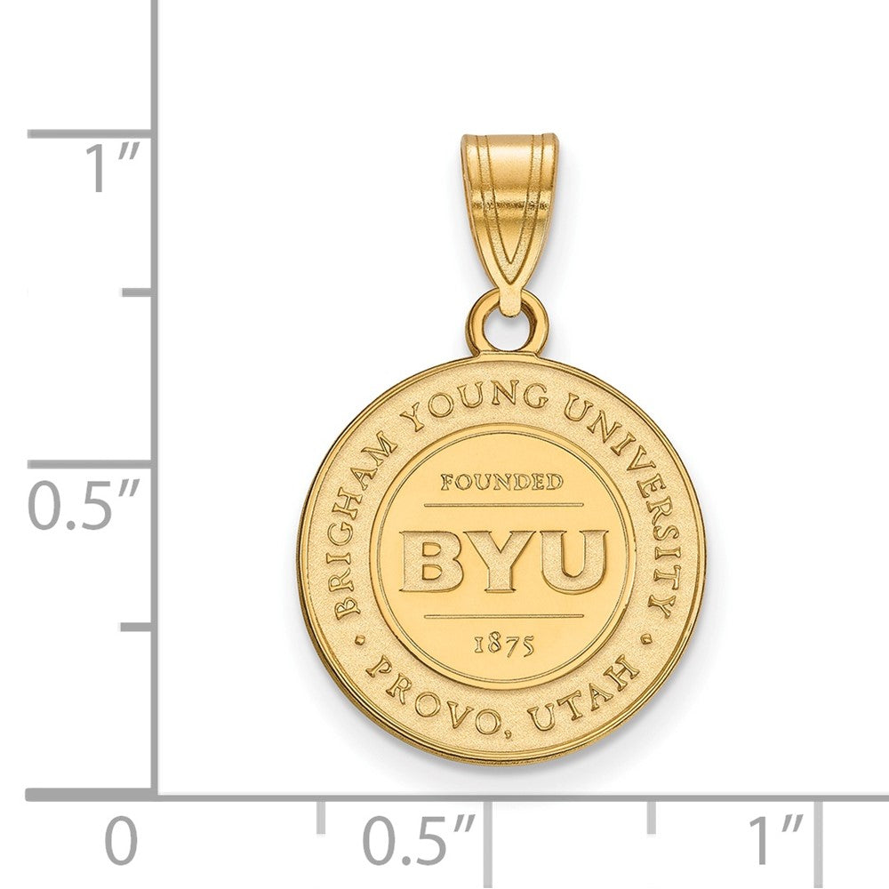 Gold Plated Sterling Silver Logoart Brigham Young University Medium Crest Pendant