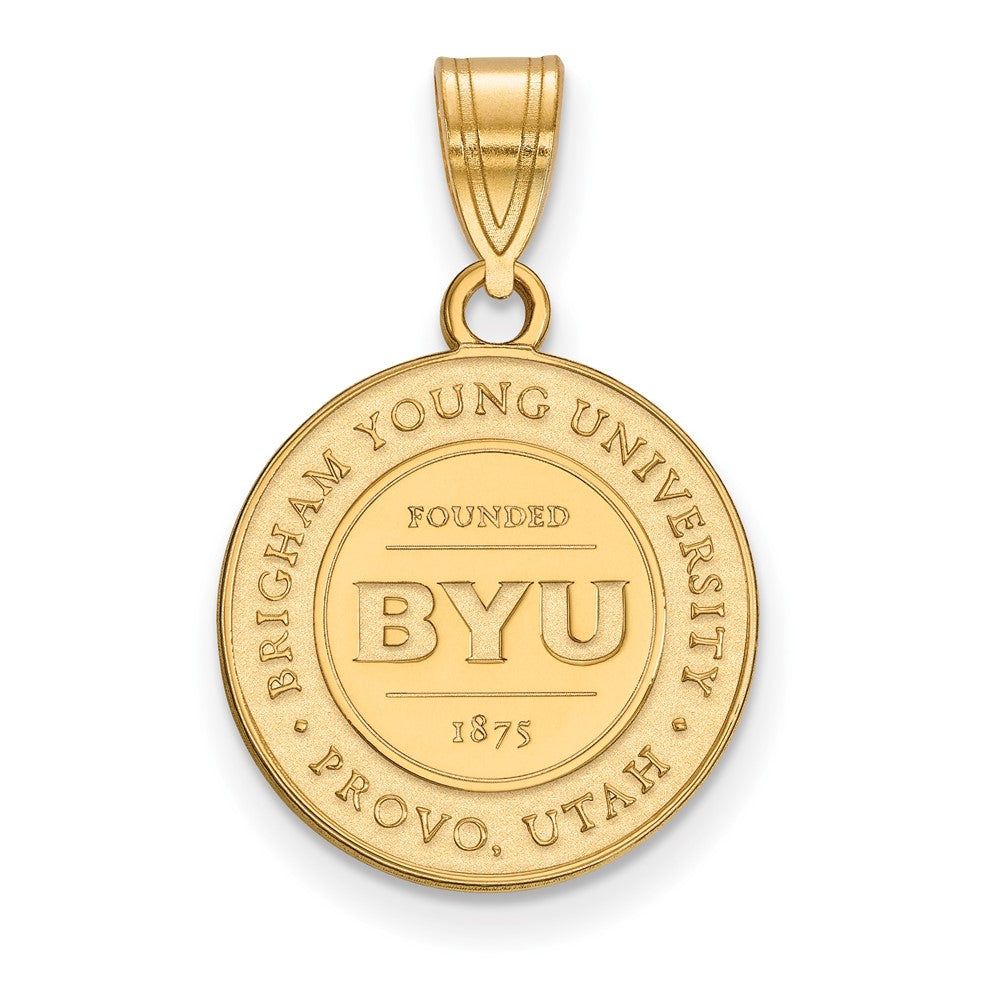Gold Plated Sterling Silver Logoart Brigham Young University Medium Crest Pendant