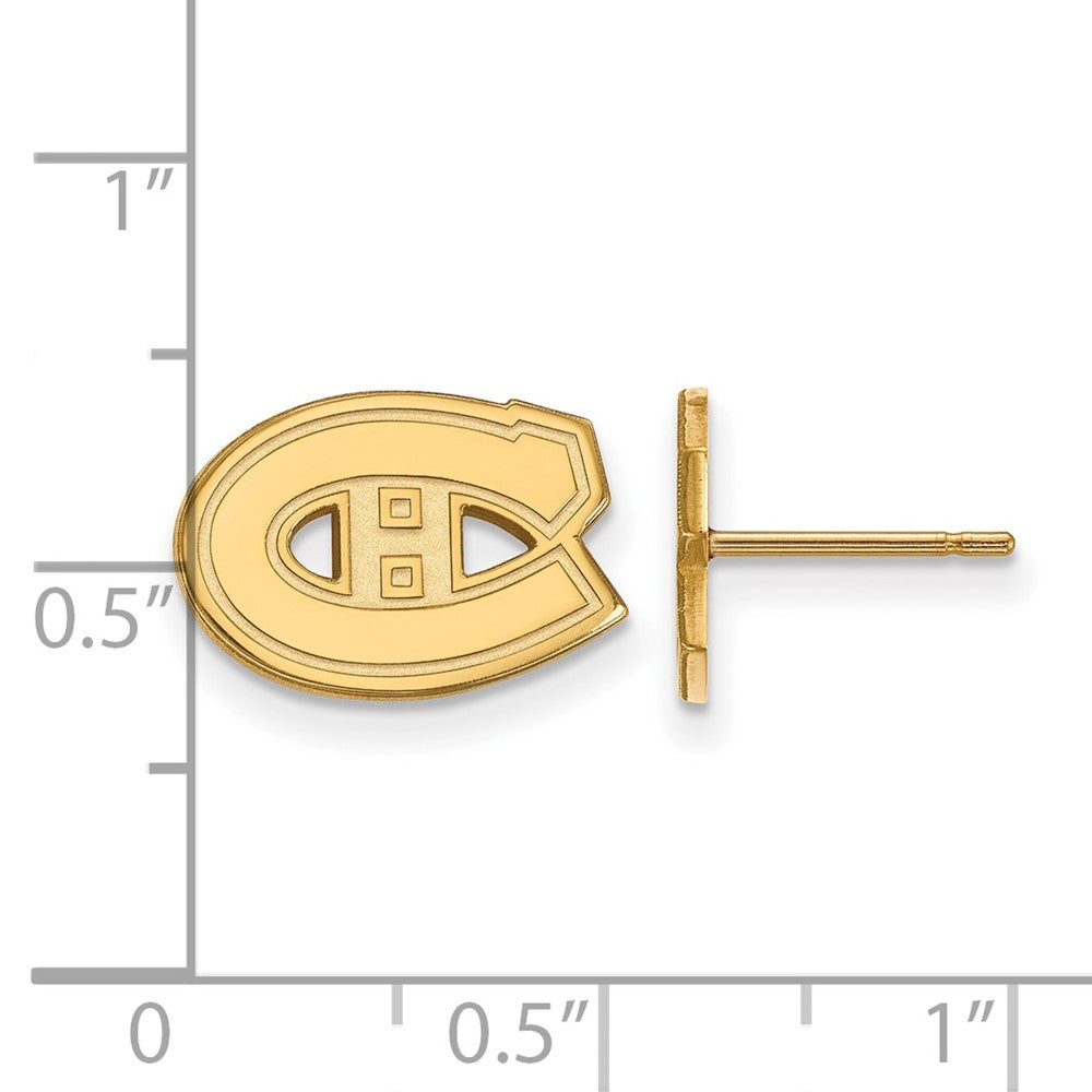 14K Yellow Gold Nhl Logoart Montreal Canadiens Extra Small Post Earrings