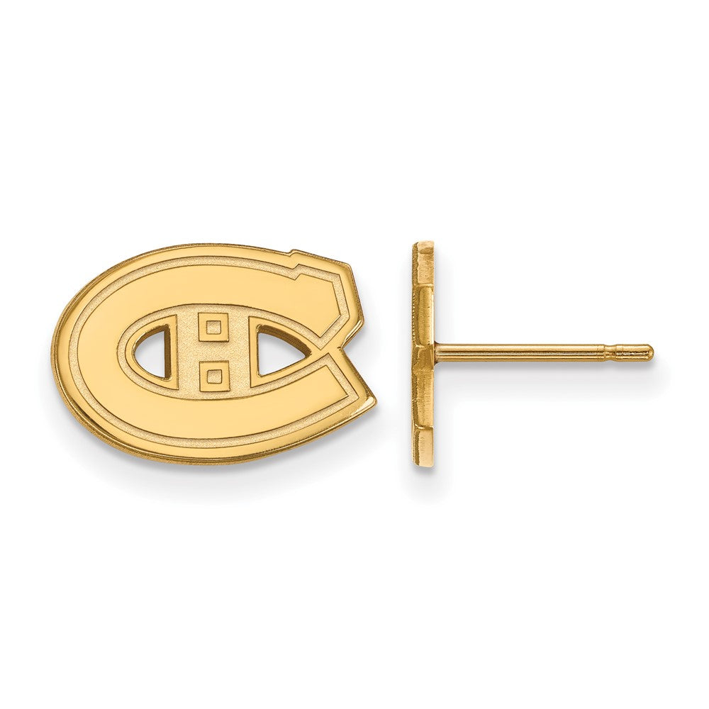 14K Yellow Gold Nhl Logoart Montreal Canadiens Extra Small Post Earrings