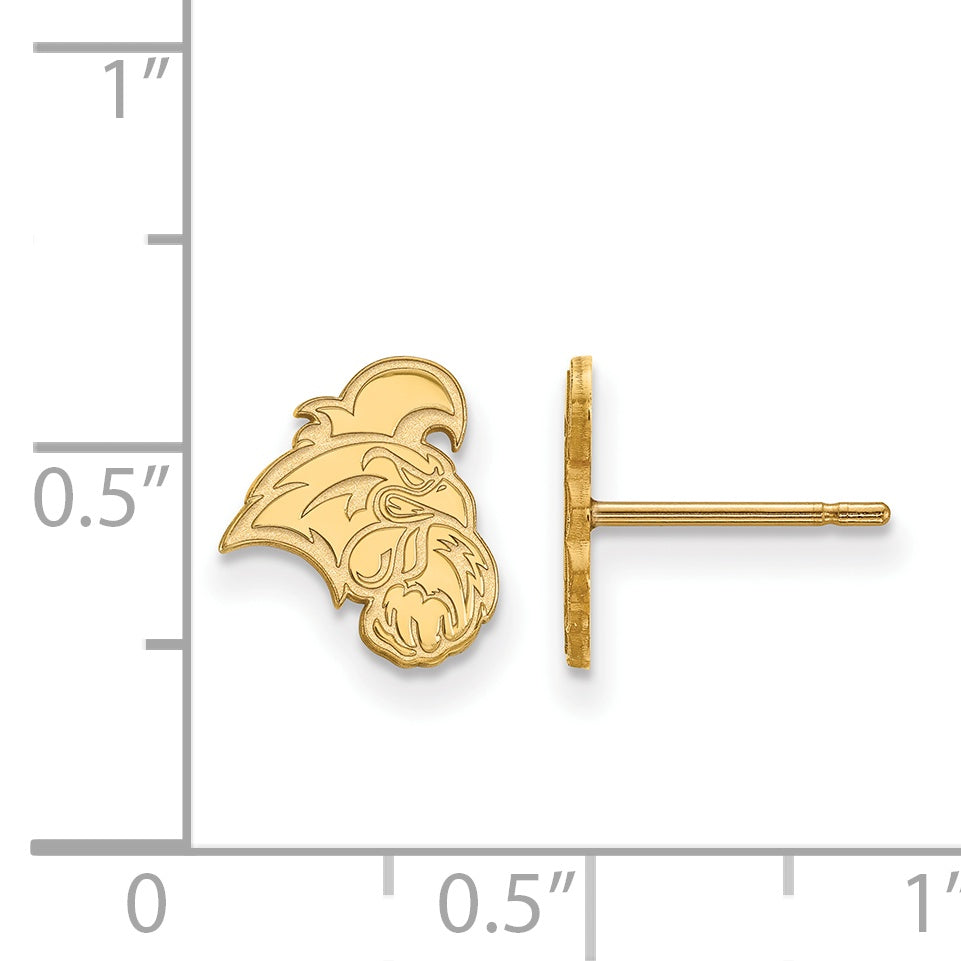 Gold Plated Sterling Silver Logoart Coastal Carolina University Chanticleer Extra Small Post Earrings