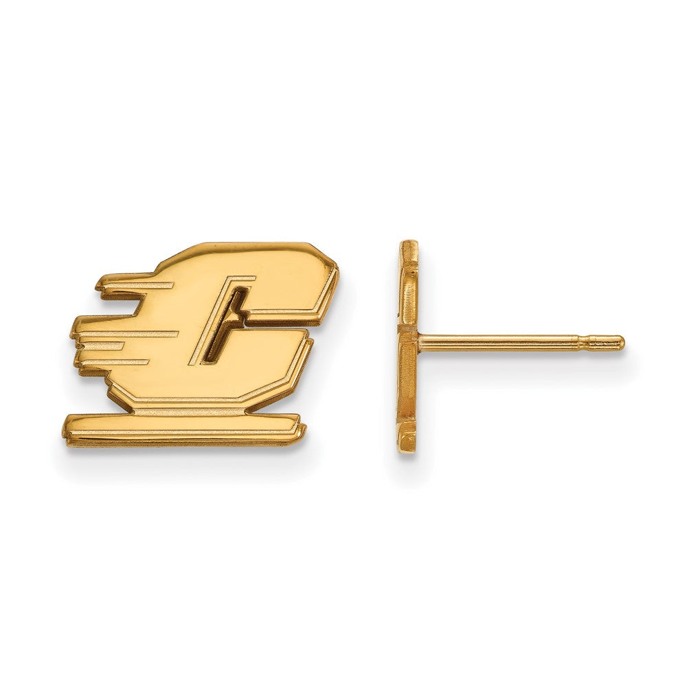 14K Yellow Gold Logoart Central Michigan University Letter C Extra Small Post Earrings
