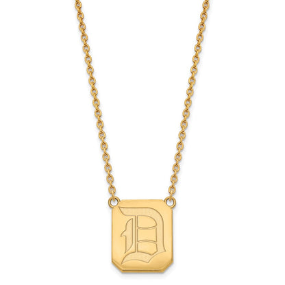 14K Yellow Gold Logoart Duquesne University Letter D Large Pendant 18 Inch Necklace