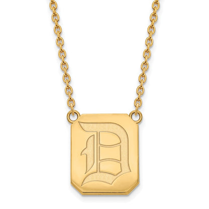 14K Yellow Gold Logoart Duquesne University Letter D Large Pendant 18 Inch Necklace