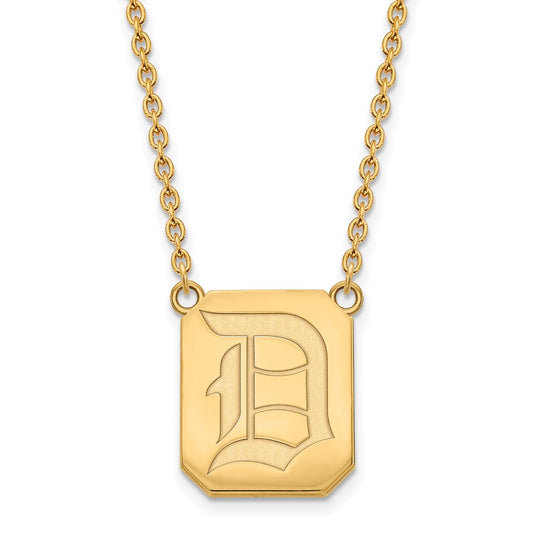 10K Yellow Gold Logoart Duquesne University Letter D Large Pendant 18 Inch Necklace