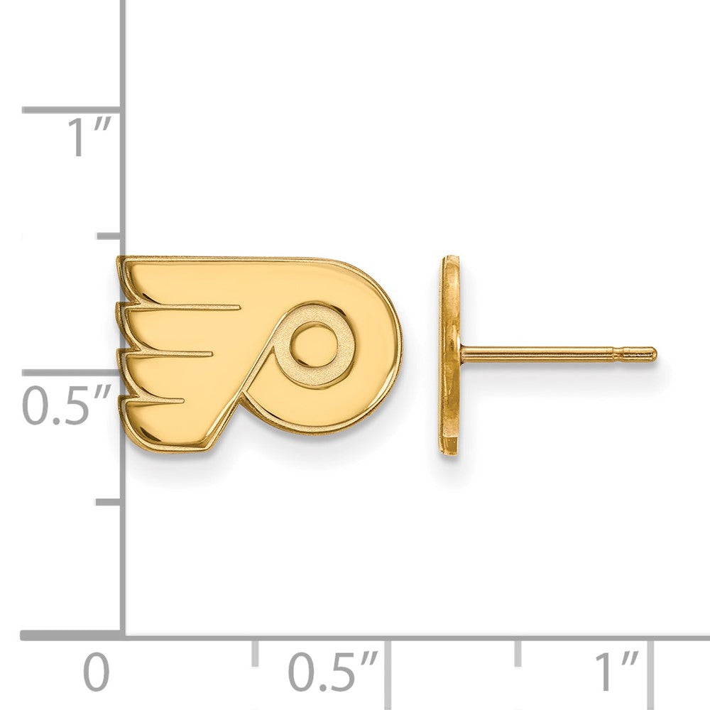 10K Yellow Gold Nhl Logoart Philadelphia Flyers Extra Small Post Earrings