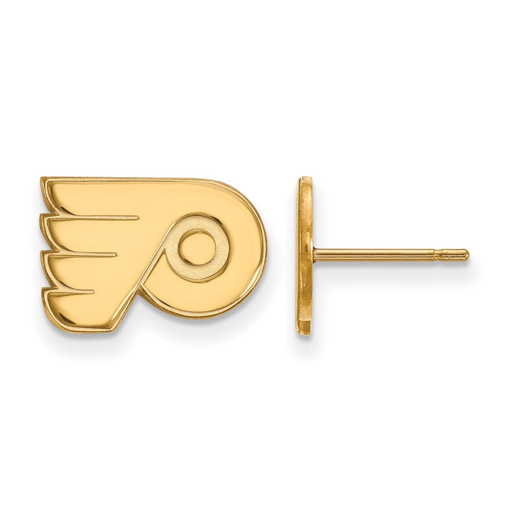 10K Yellow Gold Nhl Logoart Philadelphia Flyers Extra Small Post Earrings