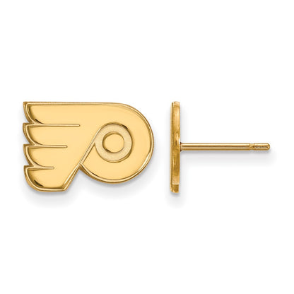 10K Yellow Gold Nhl Logoart Philadelphia Flyers Extra Small Post Earrings