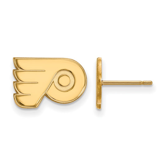 10K Yellow Gold Nhl Logoart Philadelphia Flyers Extra Small Post Earrings
