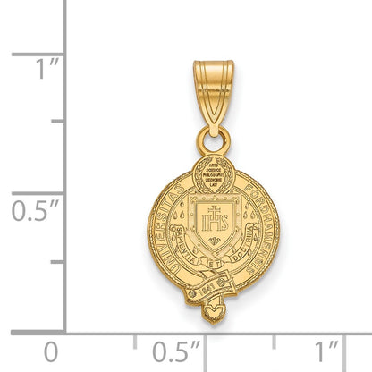 Gold Plated Sterling Silver Logoart Fordham University Medium Crest Pendant