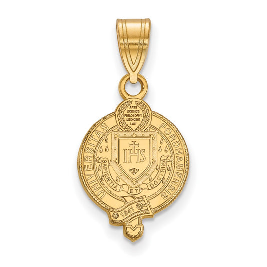 Gold Plated Sterling Silver Logoart Fordham University Medium Crest Pendant