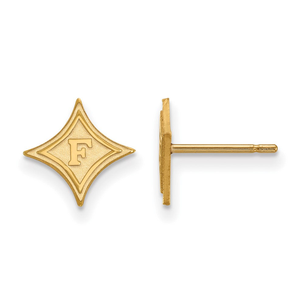 14K Yellow Gold Logoart Furman University Extra Small Post Earrings