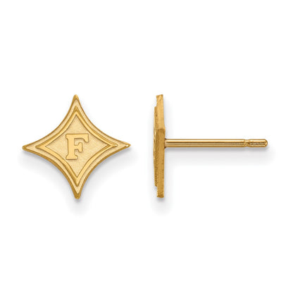 14K Yellow Gold Logoart Furman University Extra Small Post Earrings