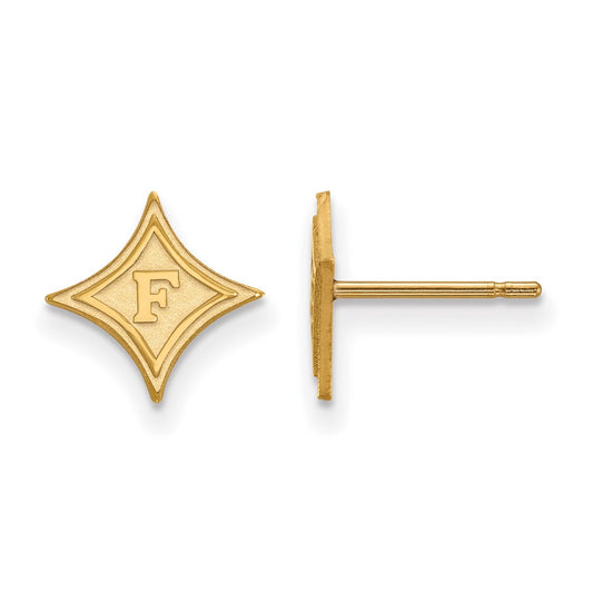14K Yellow Gold Logoart Furman University Extra Small Post Earrings