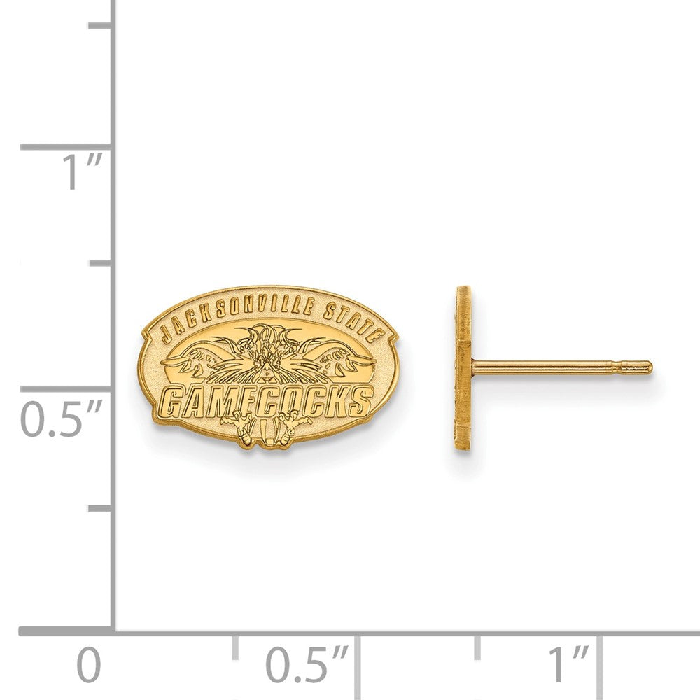 Gold Plated Sterling Silver Logoart Jacksonville State University Extra Small Post Earrings