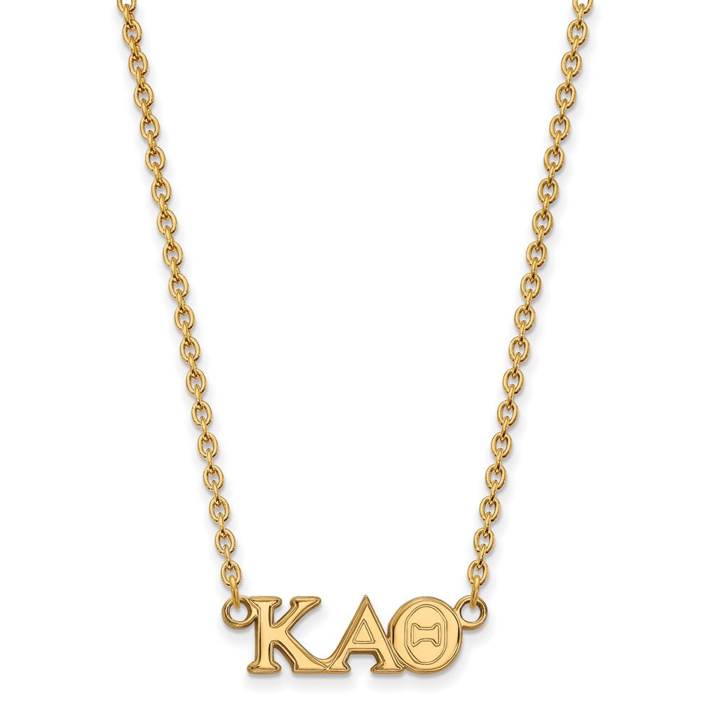 Gold Plated Sterling Silver Logoart Kappa Alpha Theta Sorority Greek Letters Medium Pendant 18 Inch Necklace