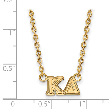 Gold Plated Sterling Silver Logoart Kappa Delta Sorority Greek Letters Medium Pendant 18 Inch Necklace
