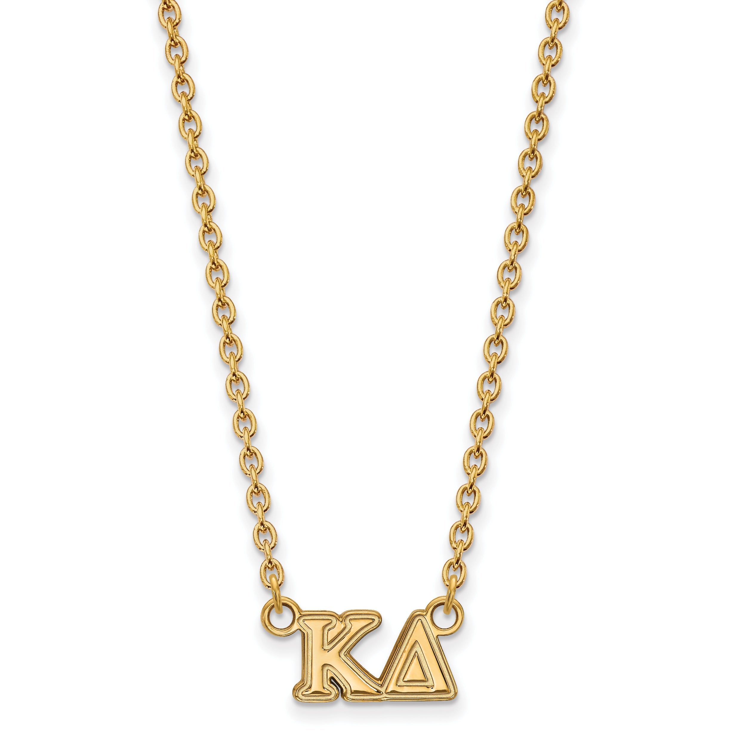 Gold Plated Sterling Silver Logoart Kappa Delta Sorority Greek Letters Medium Pendant 18 Inch Necklace