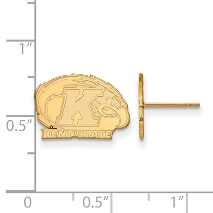 Gold Plated Sterling Silver Logoart Kent State University Extra Small Post Earrings