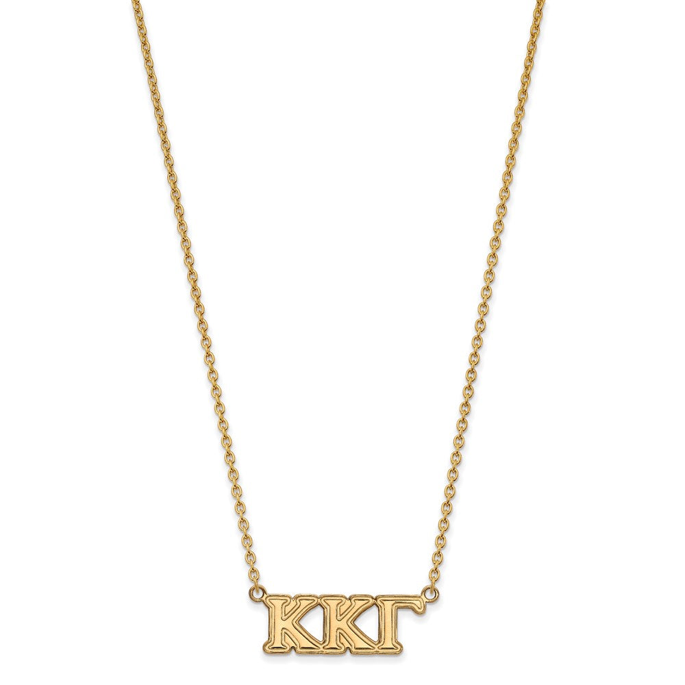 Gold Plated Sterling Silver Logoart Kappa Gamma Sorority Greek Letters Medium Pendant 18 Inch Necklace