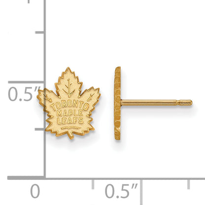 14K Yellow Gold Nhl Logoart Toronto Maple Leafs Extra Small Post Earrings