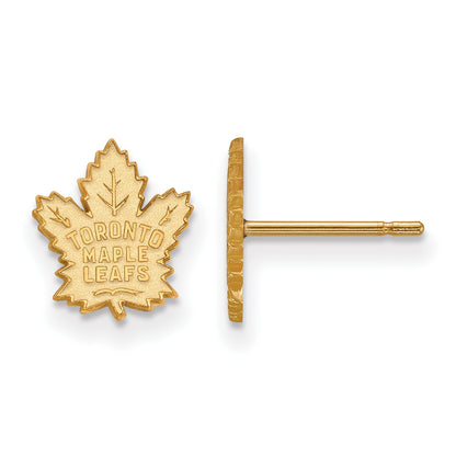 14K Yellow Gold Nhl Logoart Toronto Maple Leafs Extra Small Post Earrings