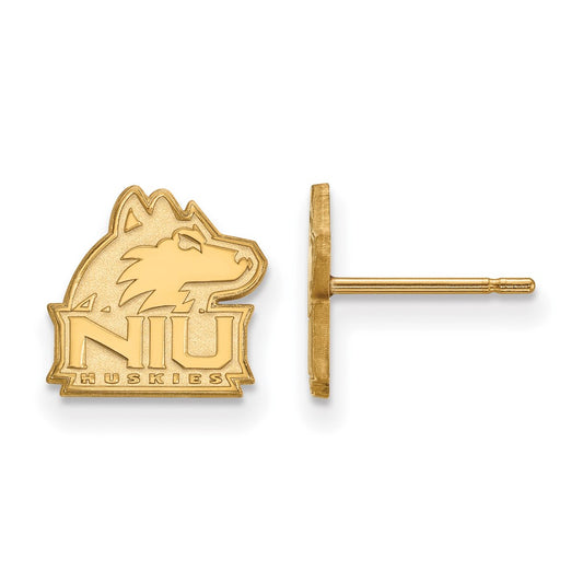 Gold Plated Sterling Silver Logoart Northern Illinois University N I U Huskies Extra Small Post Earrings