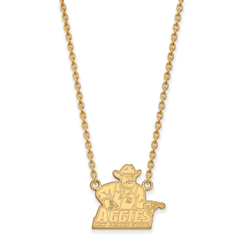 14K Yellow Gold Logoart New Mexico State University Aggies Large Pendant 18 Inch Necklace