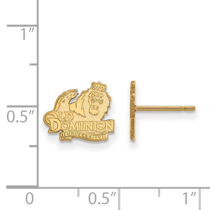 14K Yellow Gold Logoart Old Dominion University Extra Small Post Earrings