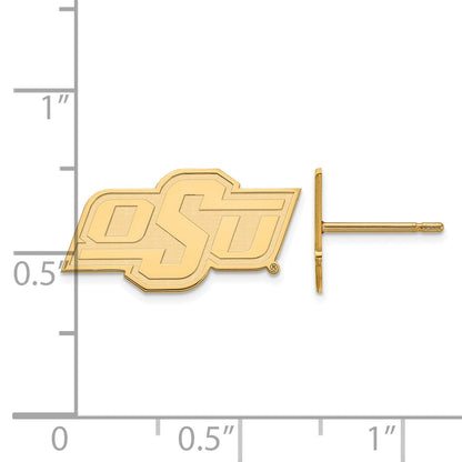 Gold Plated Sterling Silver Logoart Oklahoma State University O S U Extra Small Post Earrings
