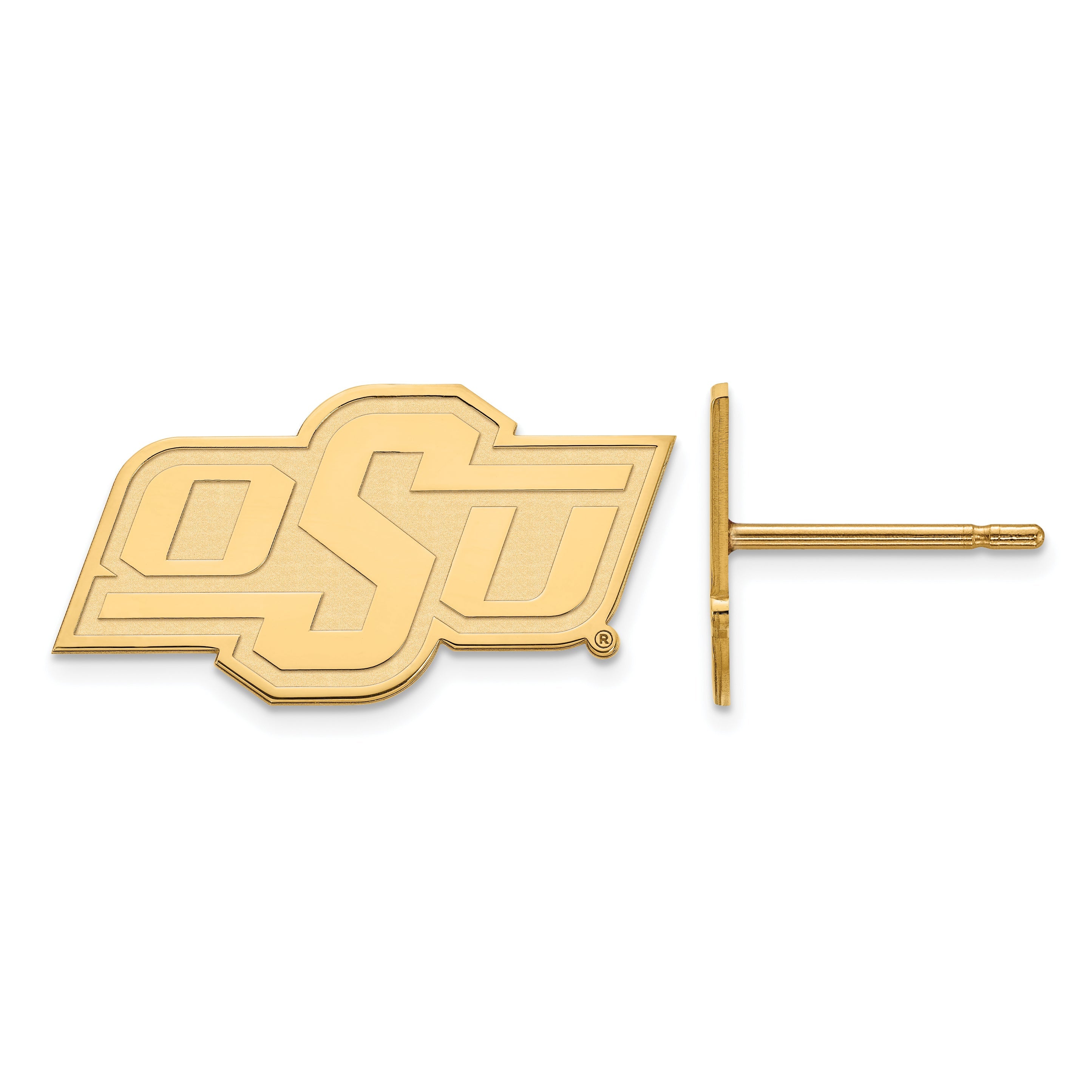 Gold Plated Sterling Silver Logoart Oklahoma State University O S U Extra Small Post Earrings