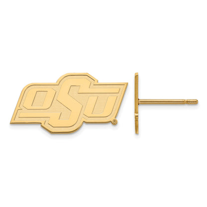 Gold Plated Sterling Silver Logoart Oklahoma State University O S U Extra Small Post Earrings