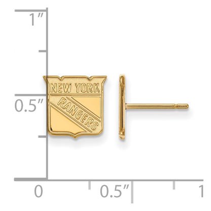 Gold Plated Sterling Silver Nhl Logoart New York Rangers Extra Small Post Earrings