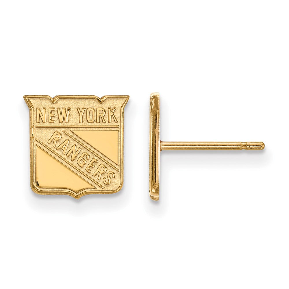 10K Yellow Gold Nhl Logoart New York Rangers Extra Small Post Earrings