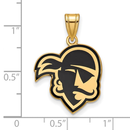 Gold Plated Sterling Silver Logoart Seton Hall University Pirate Large Enameled Pendant