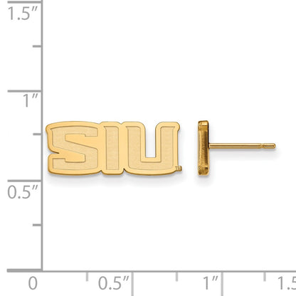 10K Yellow Gold Logoart Southern Illinois University S I U Extra Small Post Earrings
