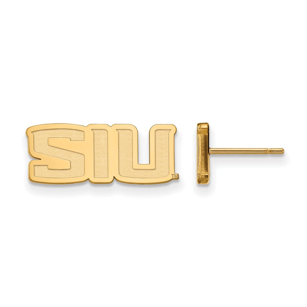 14K Yellow Gold Logoart Southern Illinois University S I U Extra Small Post Earrings