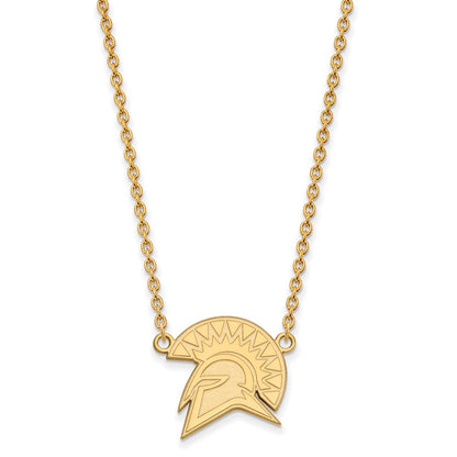 14K Yellow Gold Logoart San Jose State University Spartan Large Pendant 18 Inch Necklace