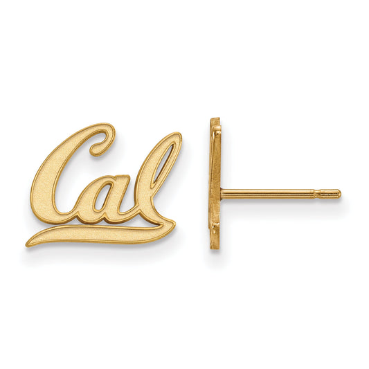 Gold Plated Sterling Silver Logoart University Of California Berkeley Extra Small Post Earrings