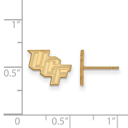 10K Yellow Gold Logoart University Of Central Florida U C F Extra Small Post Earrings